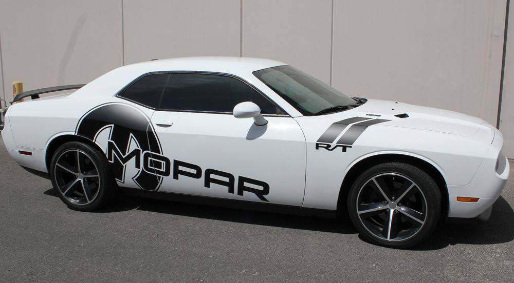 Large Black Mopar Decal Graphics Wrap Kit Challenger Dodge