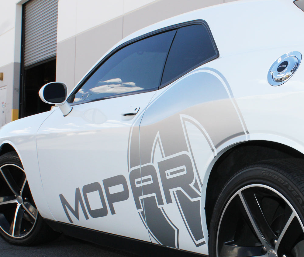 Large Grey Mopar Decal Graphics Wrap Kit Challenger Dodge