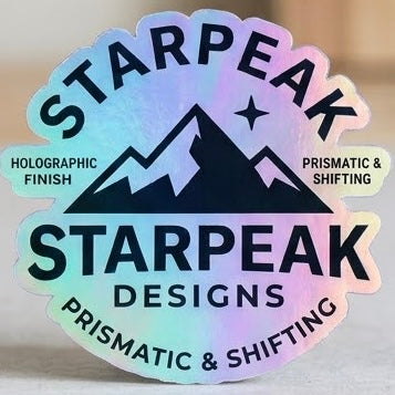 a stack of holographic die cut stickers from decalwolf decal wolf arizona